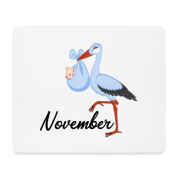 Schwanger Storch Baby kommt im November Geburt - Mousepad (Querformat) - Weiß - Vorne