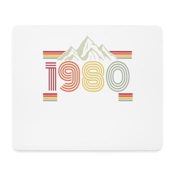 1980 Geburtstag für Männer und Frauen Vintage - Mousepad (Querformat) - Weiß - Vorne