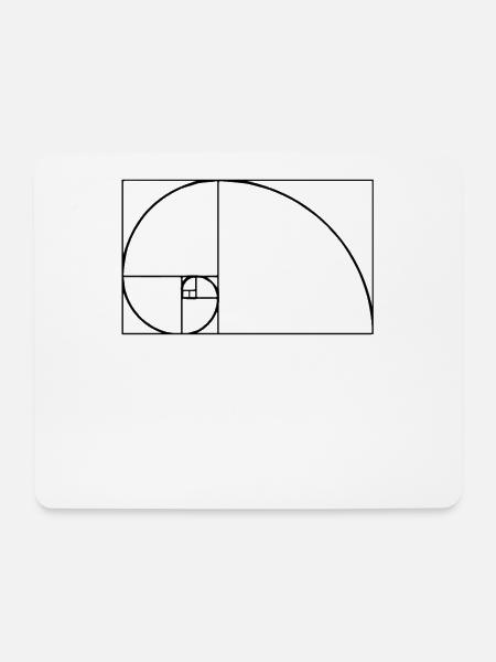 Fibonacci Tshirt - Mousepad (Querformat) - Weiß