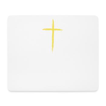 Cross of Faith: Acts 16:31 Quote Tee - Mouse Pad (horizontal) - white - Front