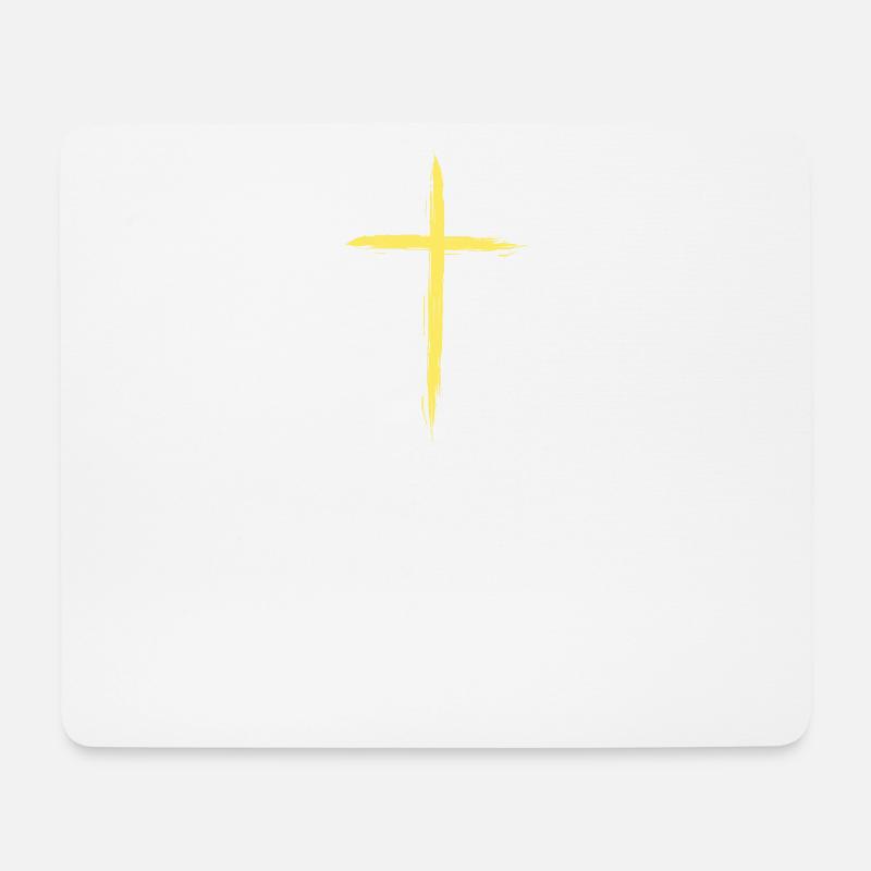 Kreuz des Glaubens: Apostelgeschichte 16,31 Zitat Tee - Mousepad (Querformat) - Weiß