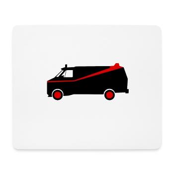 Roter Linienwagen Silhouette - Mousepad (Querformat) - Weiß - Vorne