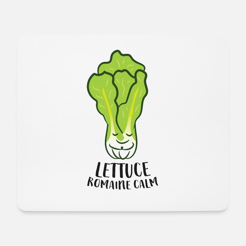 Salat Romaine Calm Salat Vegan Vegetarisch Salat - Mousepad (Querformat) - Weiß