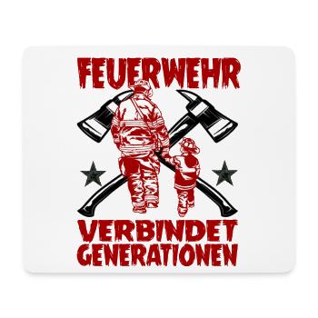 Feuerwehr Großfamilie Papa und Sohn - Mousepad (Querformat) - Weiß - Vorne