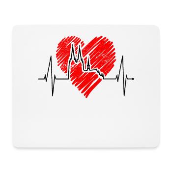 Cologne Skyline Heartbeat Coeur Amour Koelsch Koelner - Tapis de souris (format paysage) - blanc - Devant
