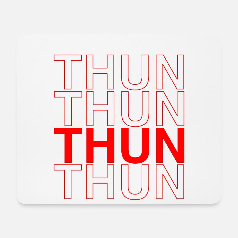 THUN Design - Rote Schriftkunst - Mousepad (Querformat) - Weiß