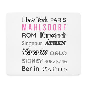 Mahlsdorf City Map Design in Black and White - Mouse Pad (horizontal) - white - Front