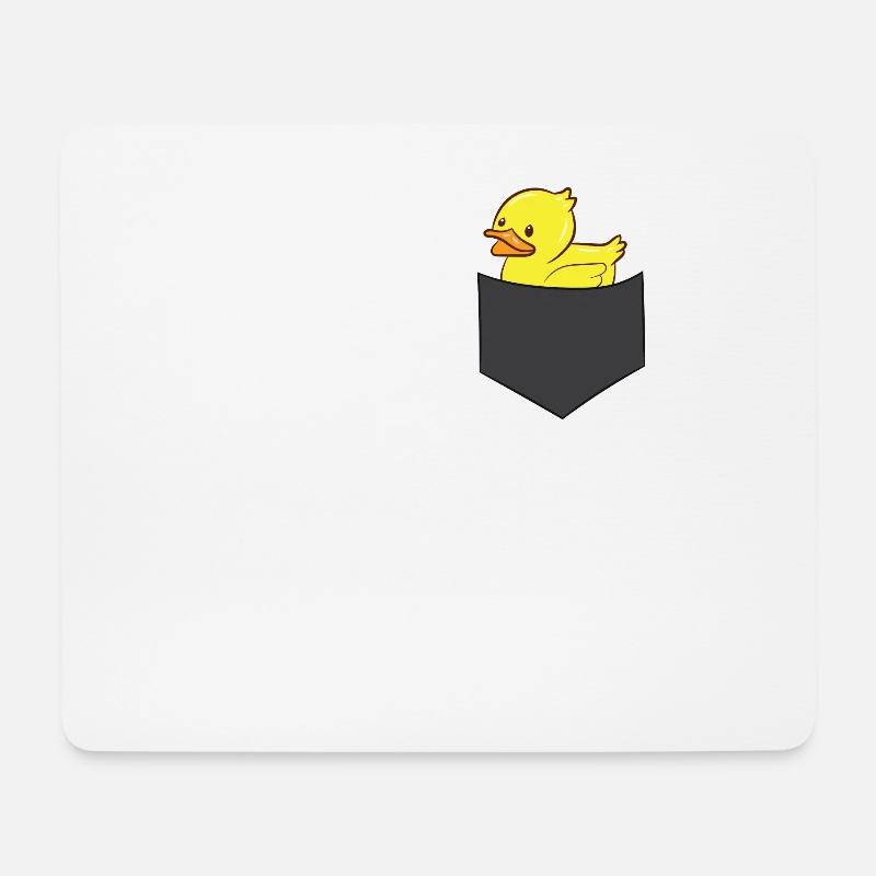 Gummiente in der Tasche Lustige Ente in Tasche - Mousepad (Querformat) - Weiß