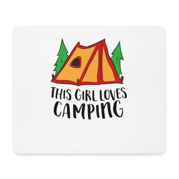 Dieses Mädchen liebt Camping Zelt Camping Mädchen - Mousepad (Querformat) - Weiß - Vorne