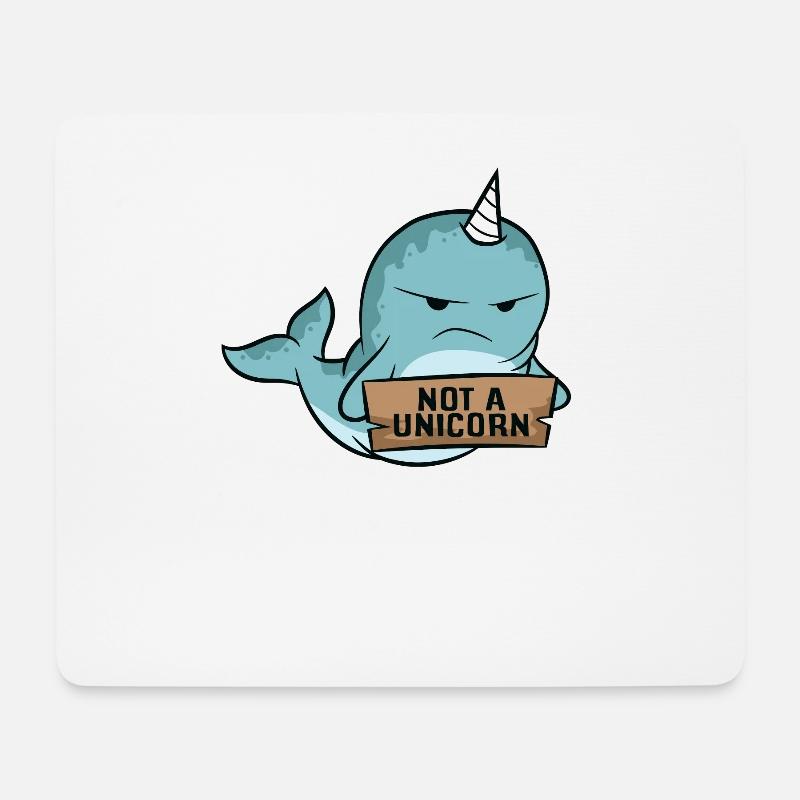Narwhal Not A Unicorn Einhornwal - Mousepad (Querformat) - Weiß