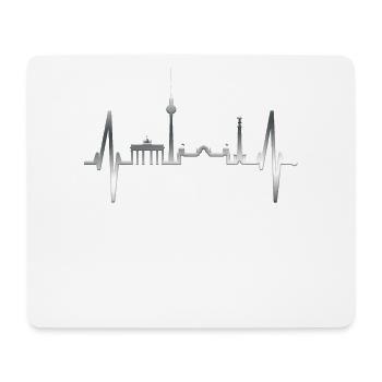 Berlin Skyline Heartbeat Herz Liebe Love Berliner - Tapis de souris (format paysage) - blanc - Devant