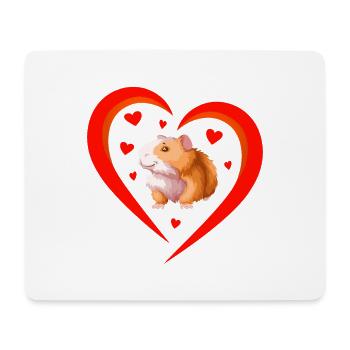 Coeur avec hamster mignon - Tapis de souris (format paysage) - blanc - Devant