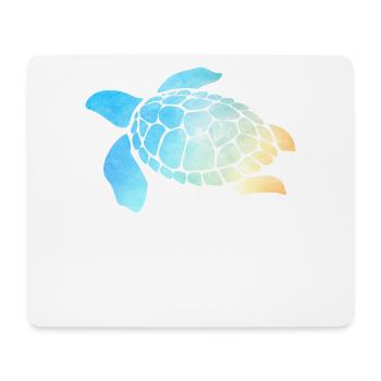 Sea Turtle Watercolor Blue - Mouse Pad (horizontal) - white - Front