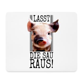 Lasst Die Sau Raus Tierfreund Gegen Tierquälerei - Mousepad (Querformat) - Weiß - Vorne