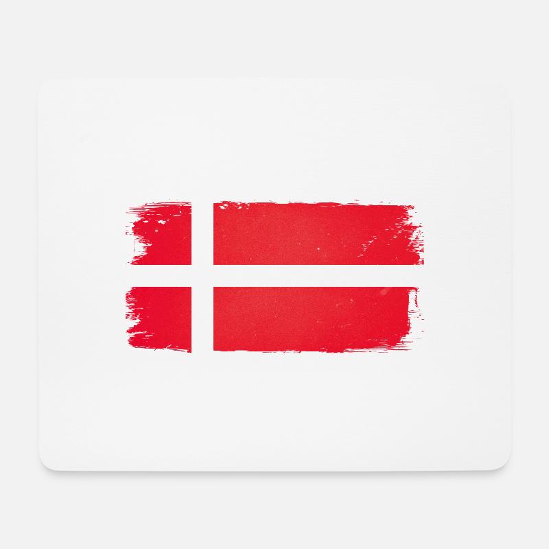 Danish flag in brushstroke - Mouse Pad (horizontal) - white