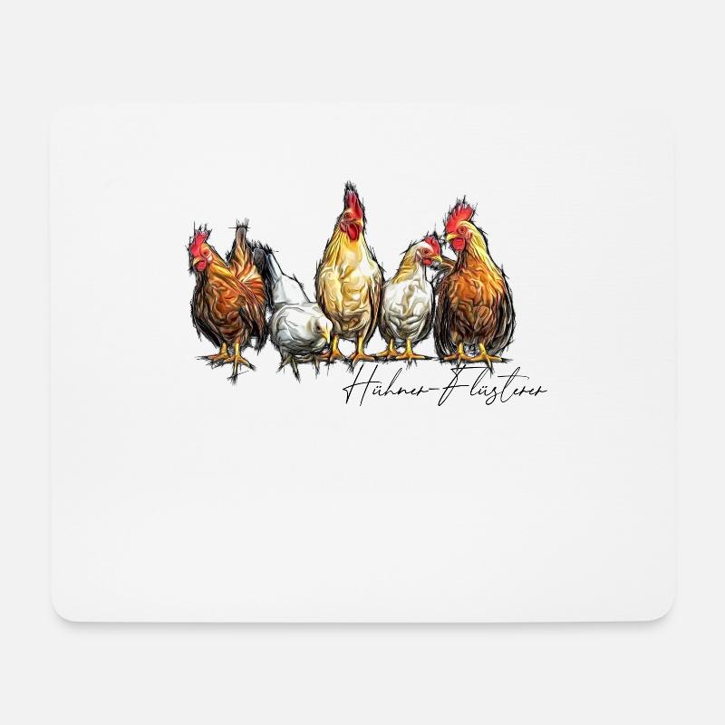 Hühner Flüsterer lustiges Design für Bauer Züchter - Mousepad (Querformat) - Weiß