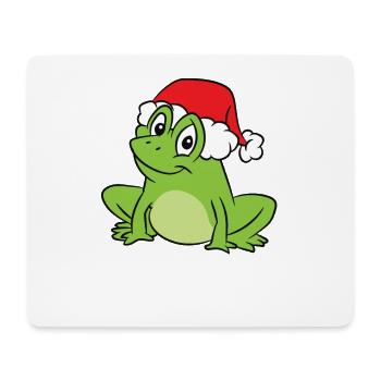 Frog With Santa Hat Funny Frogs Merry Christmas - Mouse Pad (horizontal) - white - Front