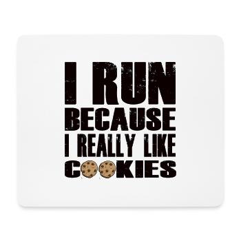 Funny Running Quote with Cookie Design - Mouse Pad (horizontal) - white - Front