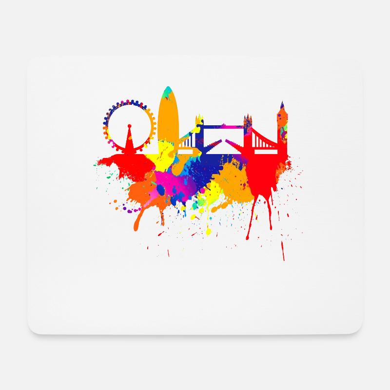London Skyline Bunte Farben Malerei Liebe England - Mousepad (Querformat) - Weiß