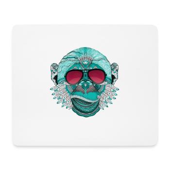 affe mandala tattoo indien dj rap cool music label - Mousepad (Querformat) - Weiß - Vorne