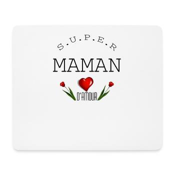 super maman d'amour maman de l'année - Tapis de souris (format paysage) - blanc - Devant