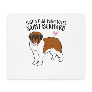 Seulement une fille qui aime Saint-Bernard - Tapis de souris (format paysage) - blanc - Devant