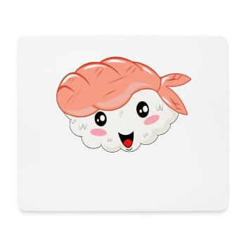 Sushis Nigiri Kawaii avec crevettes - Tapis de souris (format paysage) - blanc - Devant