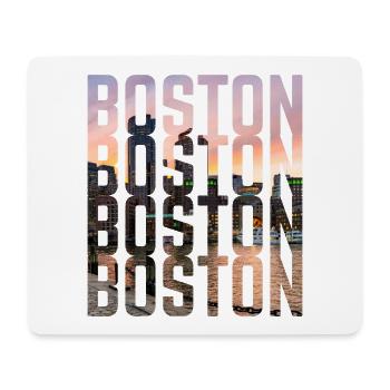Boston Skyline Schriftzug  - Mousepad (Querformat) - Weiß - Vorne