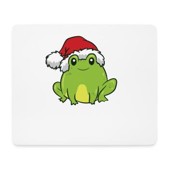Cute Frog With Santa Hat Funny Frogs Lover - Mouse Pad (horizontal) - white - Front