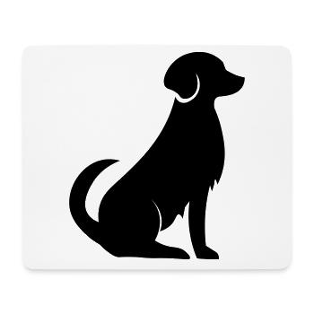 Dog vector shadow graphic. dog black shadow - Mouse Pad (horizontal) - white - Front