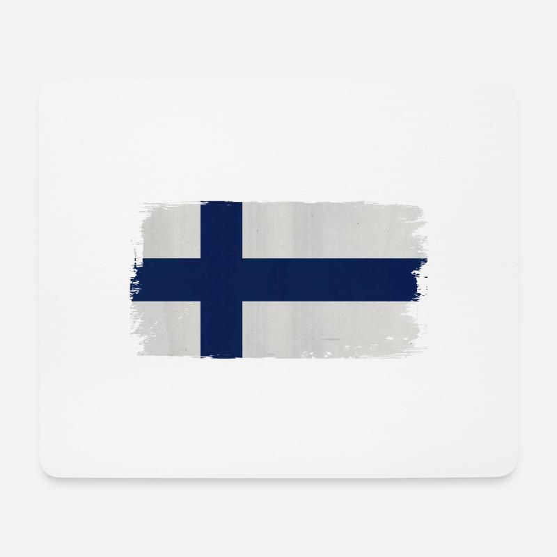 Finnish Flag Acrylic Look - Mouse Pad (horizontal) - white