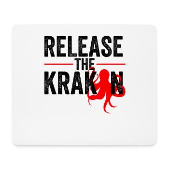 Release The Kraken Tintenfisch Rot Geschenk Spruch - Mousepad (Querformat) - Weiß - Vorne