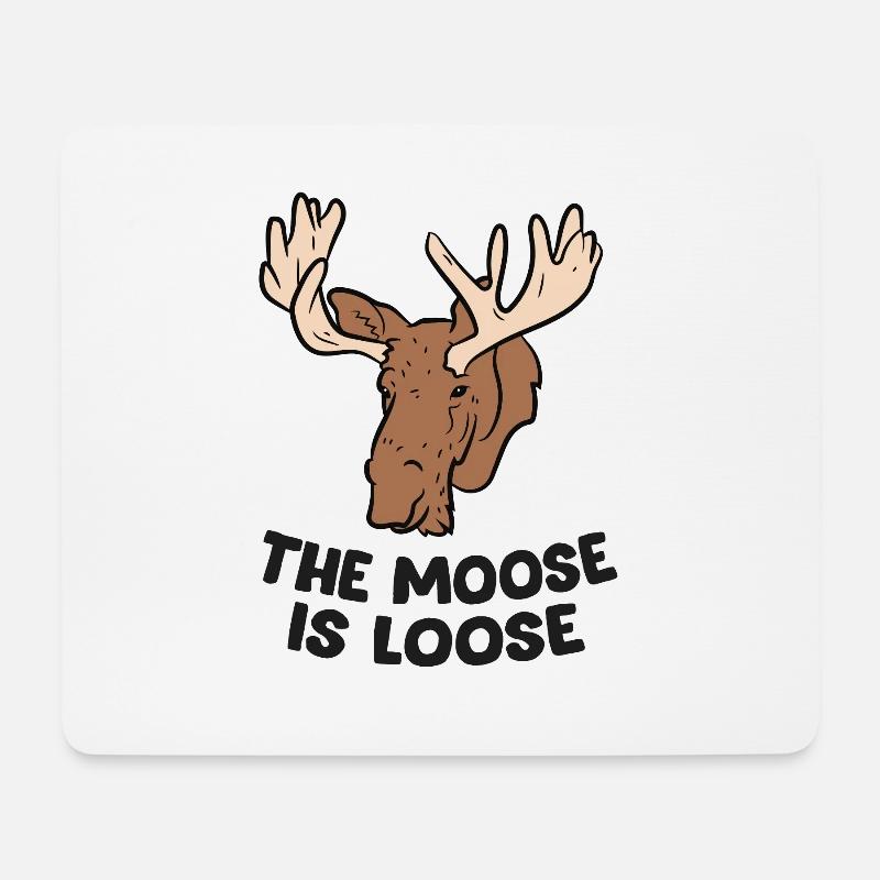 The Moose Is Loose Cute Moose Lovers Moose Hunting - Mousepad (Querformat) - Weiß