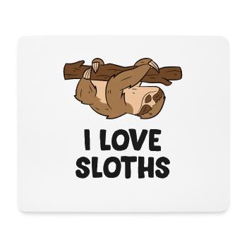 I Love Sloths Kids Sloths Napping Sloth Relaxing - Mouse Pad (horizontal) - white - Front