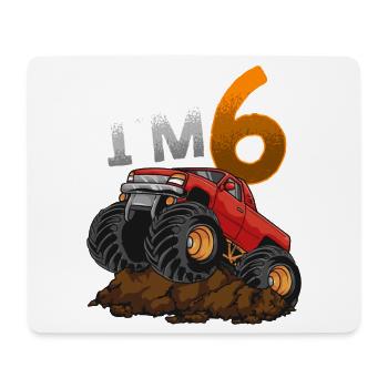 6ème anniversaire Monster Truck - Tapis de souris (format paysage) - blanc - Devant