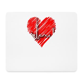 Berlin Skyline Heartbeat Herz Liebe Love Berliner - Tapis de souris (format paysage) - blanc - Devant