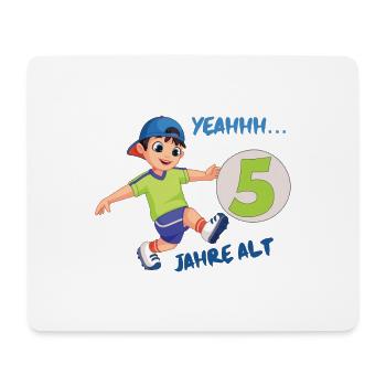 Kindergeburtstagsdesign mit Zahl 5 - Mousepad (Querformat) - Weiß - Vorne