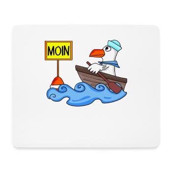 Moin Seemann Möwe Seemöwe Boot - Mousepad (Querformat) - Weiß - Vorne