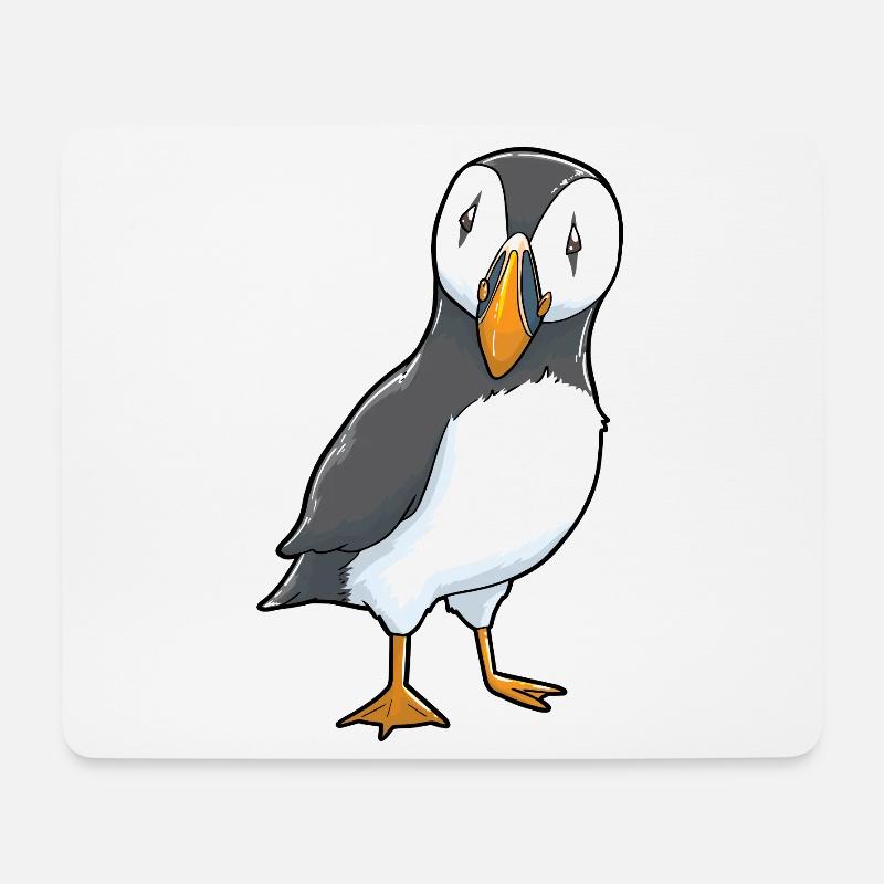 Papageitaucher Puffin - Mousepad (Querformat) - Weiß