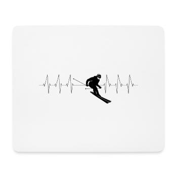 Ski heartbeat skiing ekg - Mouse Pad (horizontal) - white - Front