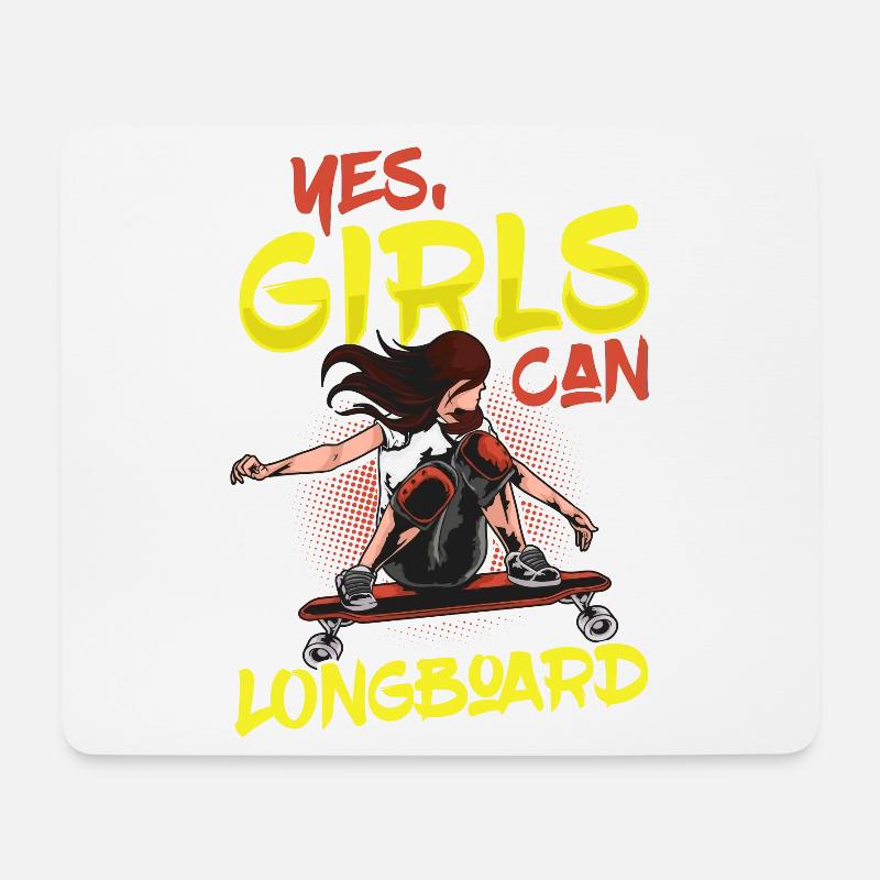 Longboarding Longboarder Longboard - Mousepad (Querformat) - Weiß