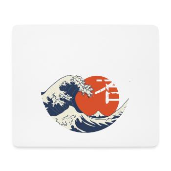 Kanji wave and red sun - Mouse Pad (horizontal) - white - Front