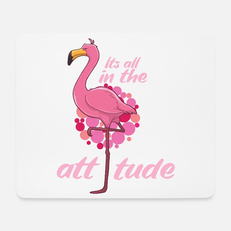 Flamingo - Mousepad (Querformat) - Weiß