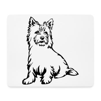 Cairn Terrier - Tapis de souris (format paysage) - blanc - Devant