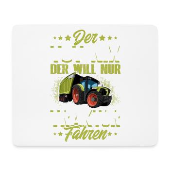 Der Tut Nix Der Will Nur Traktor Fahren - Mousepad (Querformat) - Weiß - Vorne
