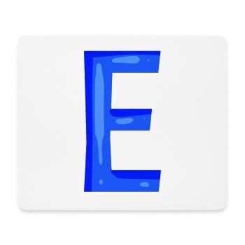 Letter E initial letter blue - Mouse Pad (horizontal) - white - Front