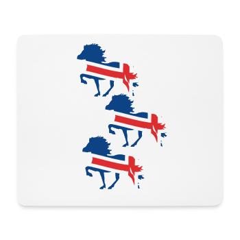 Drapeau du cheval islandais - Tapis de souris (format paysage) - blanc - Devant