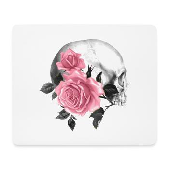 Rose Skull Gothic Design - Mouse Pad (horizontal) - white - Front