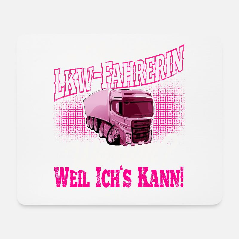 LKW Fahrerin - Mousepad (Querformat) - Weiß