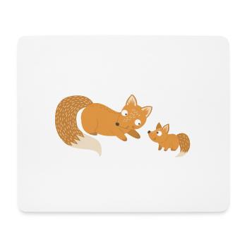 Vater & Kind: Zusammen Fuchs - Mousepad (Querformat) - Weiß - Vorne